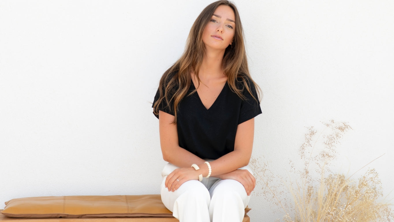 tee shirt pour femme en coton bio noir 