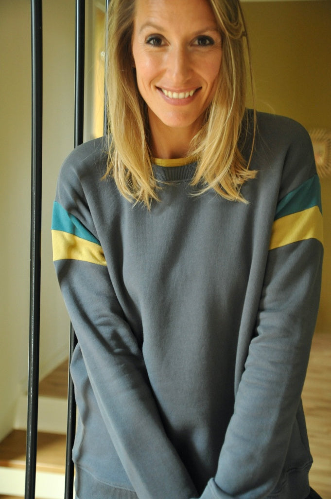 Brune sweat oversize basique femme écoresponsable anthracite