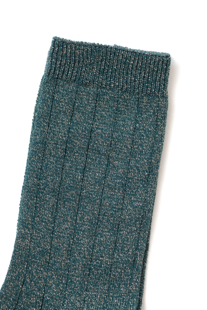 Chaussette à paillettes en coton bio fabriquées en France de couleur bleu gris