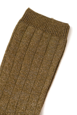 Chaussette à paillettes en coton bio fabriquées en France de couleur havane