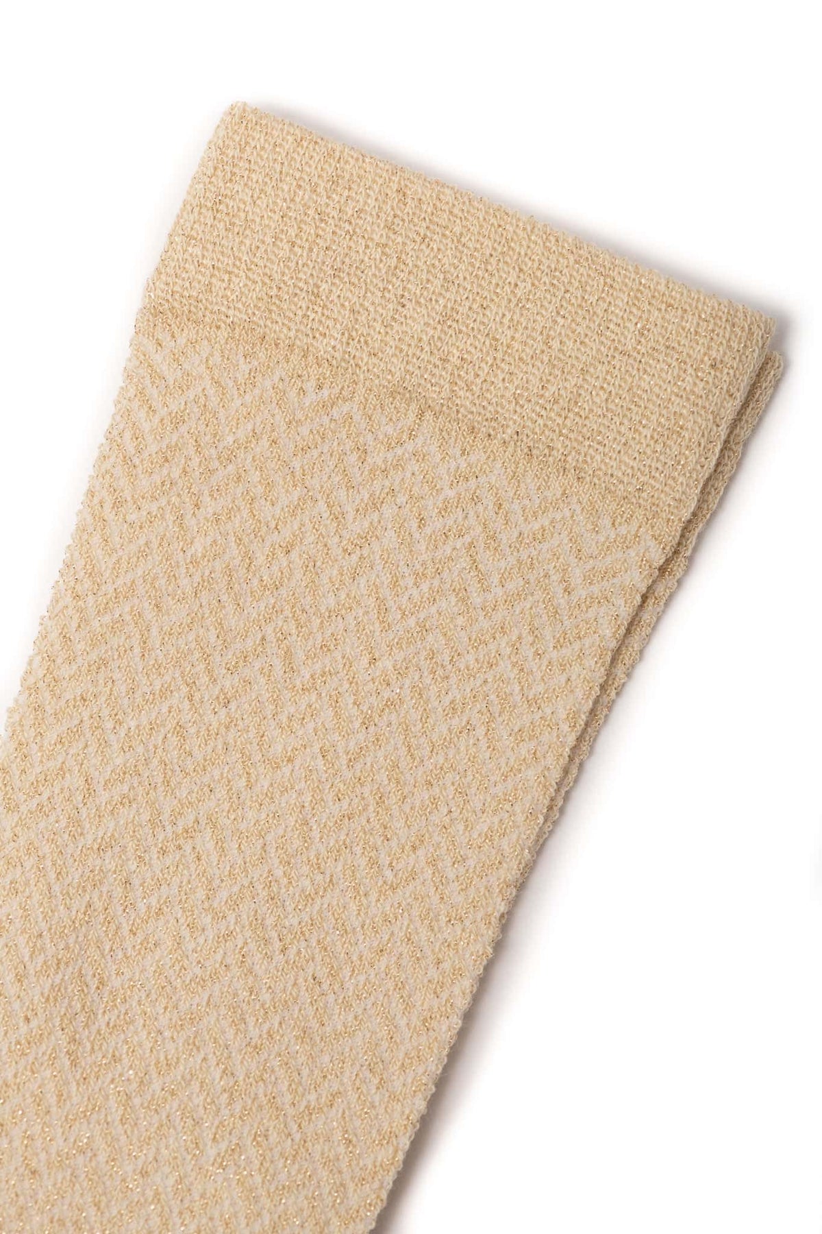 Brunette chaussette à paillette femme coton bio made in France à paillette écru