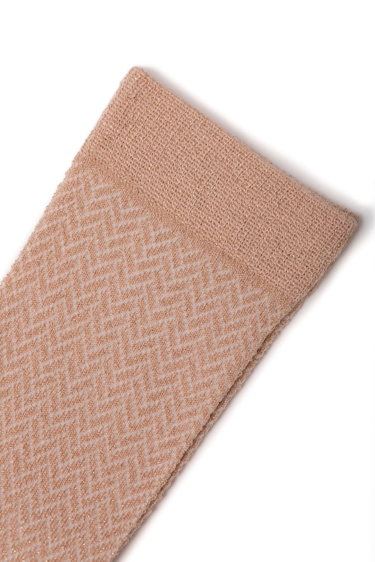 Brunette chaussette à paillette femme coton bio made in France à paillette rose