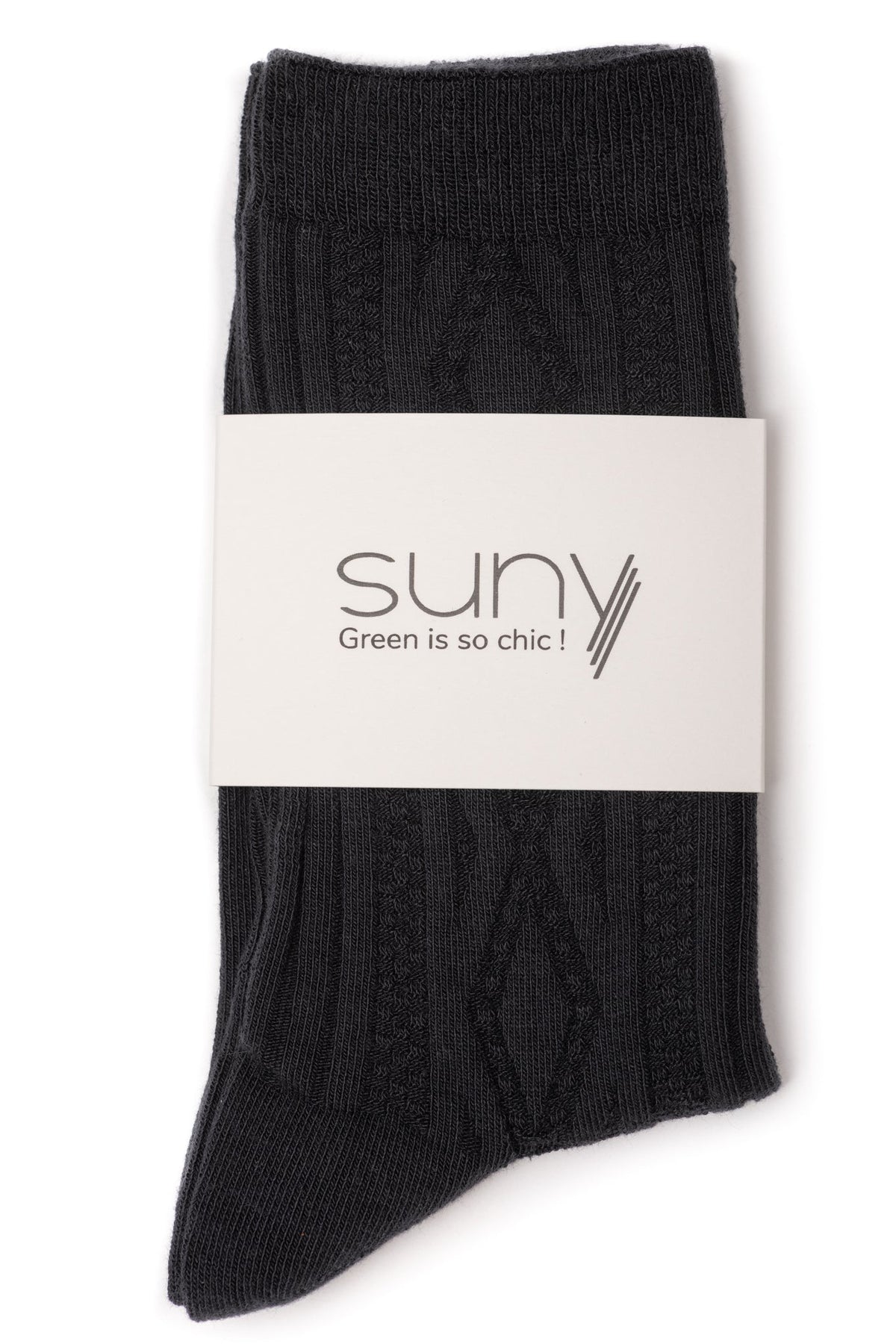 Fanette chaussette torsadée coton bio femme fabriqué en france encre