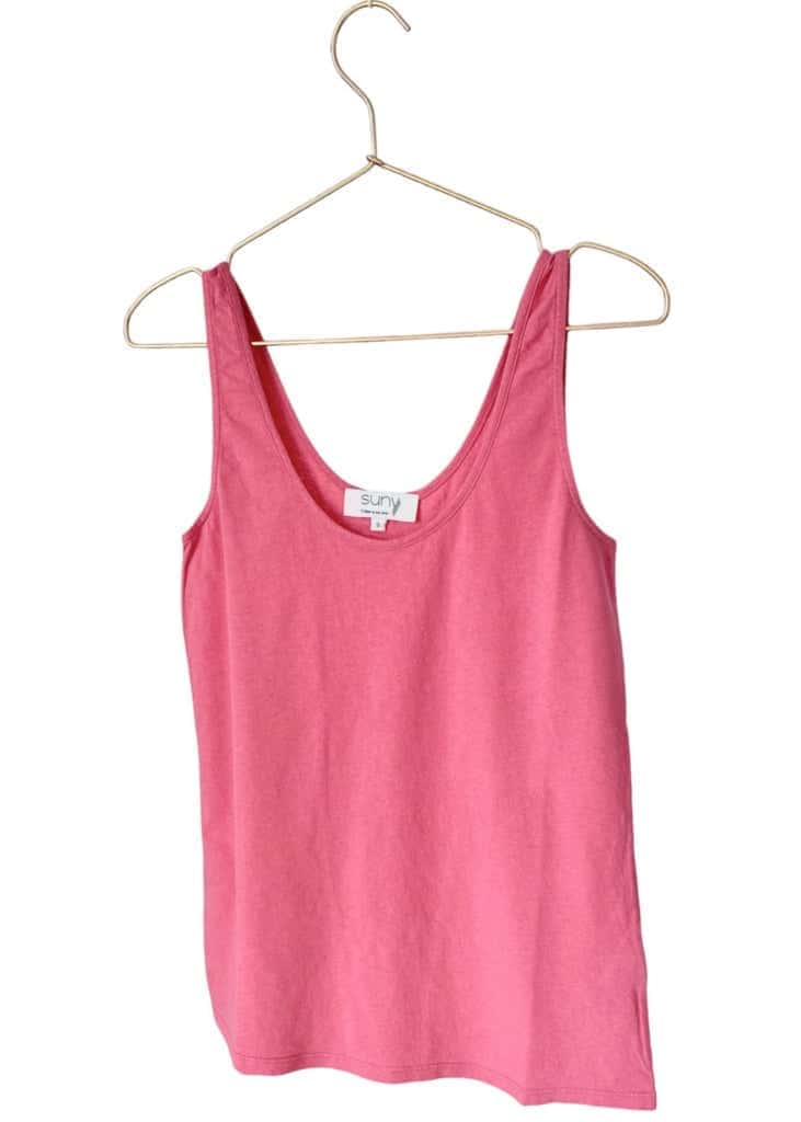 Débardeur lin et coton bio femme certifié GOTS fabrication locale rose, framboise, framboise écrasée