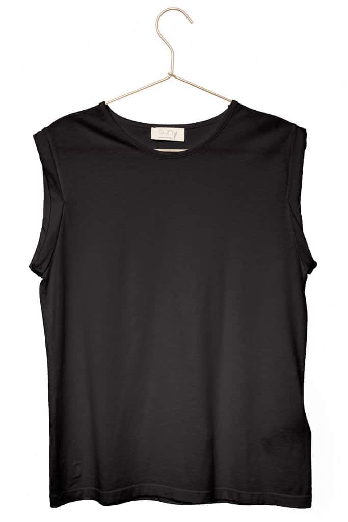 Tee shirt femme manche courte rock court et ample en coton bio GOTS éco responsable sans couture oversize col rond bleu outremer, bleu lumineux