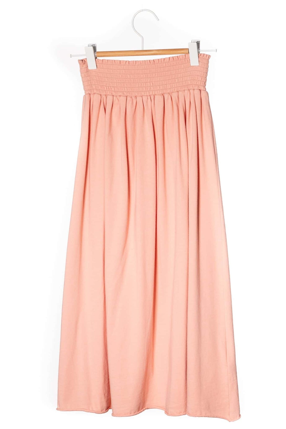 Jupe mi-longue en coton bio SUNY MIDI rose confettis