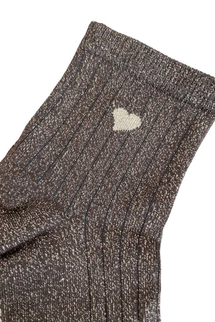 chaussettes en coton bio made in france paillette à coeur