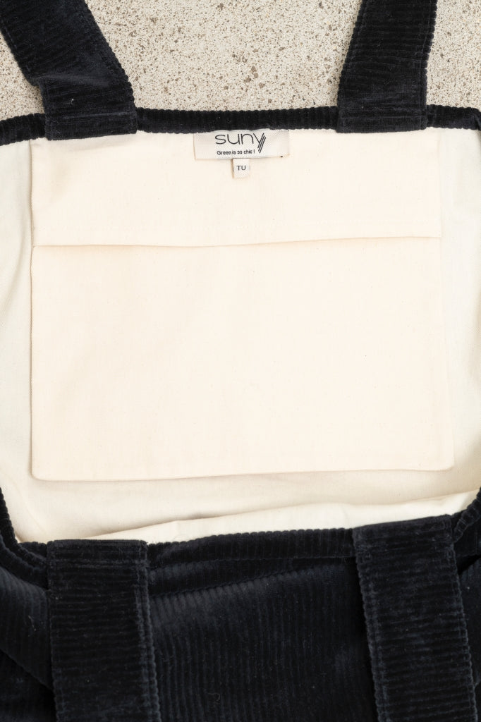 sac de sport, ordi, week end en velours côtelé bio noir