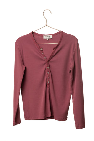 Tee shirt en coton bio TUNISIEN SUNY lie de vin