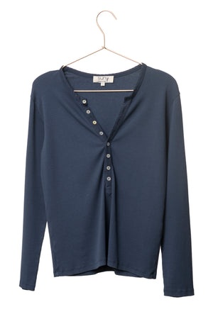 Tee shirt en coton bio TUNISIEN SUNY bleu marine