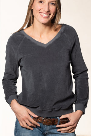 Sweat en éponge bouclette bio SWEET V SUNY anthracite