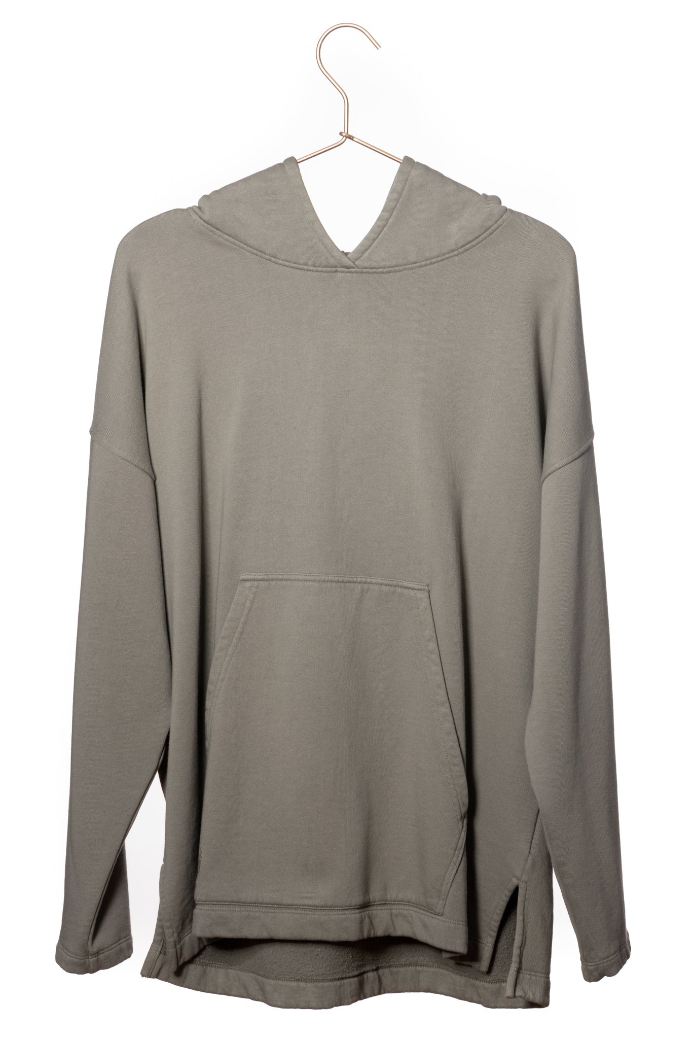 Sweat capuche femme coton bio certifié GOTS hoodie en molleton bio oversize vareuse gris kaki, gris, kaki, vert doux, gris vert
