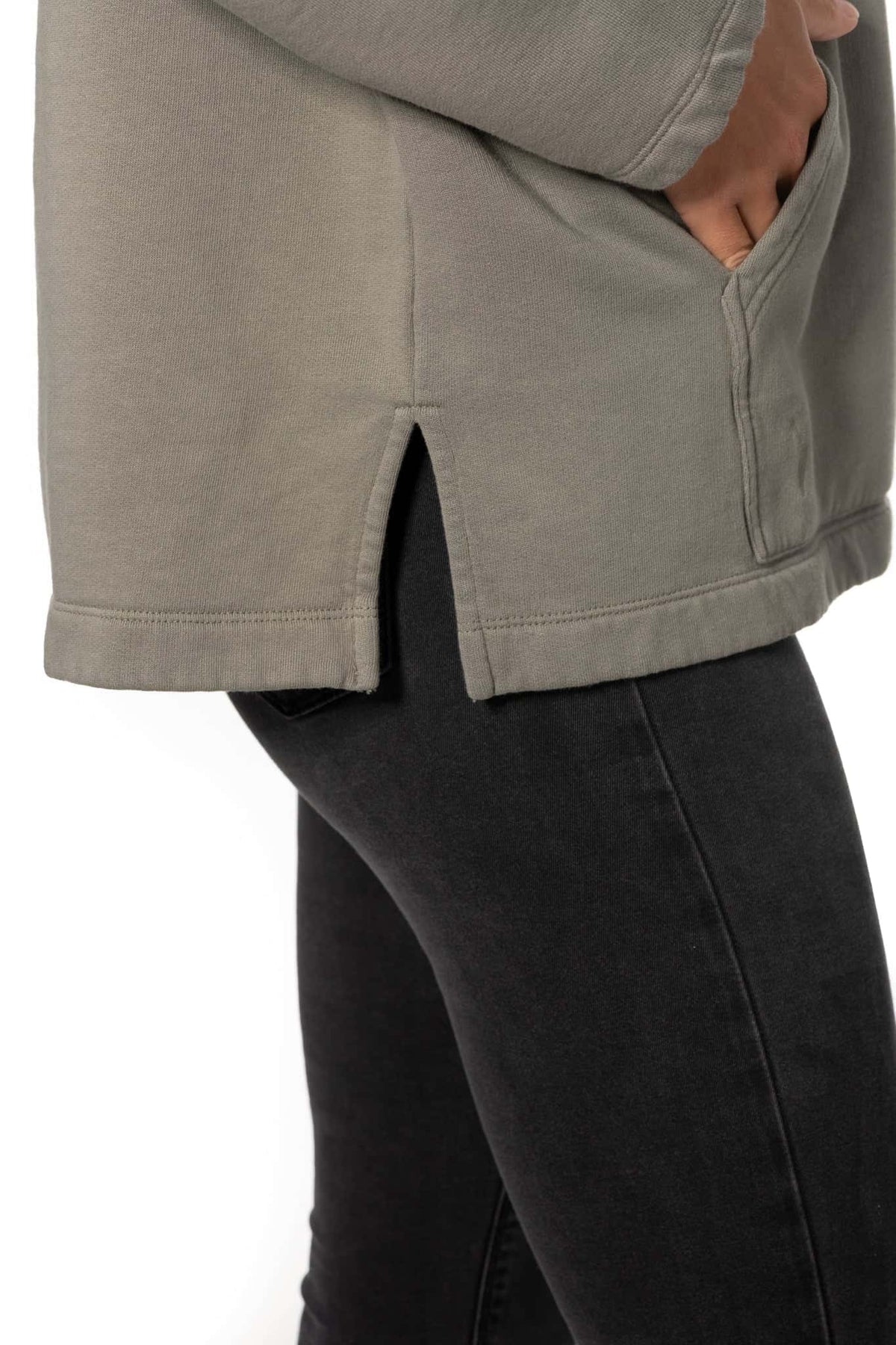 Sweat capuche femme coton bio certifié GOTS hoodie en molleton bio oversize vareuse gris kaki, gris, kaki, vert doux, gris vert 