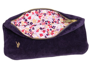 Petite Trousse DENISE fourre tout en VELOURS BIO  violette