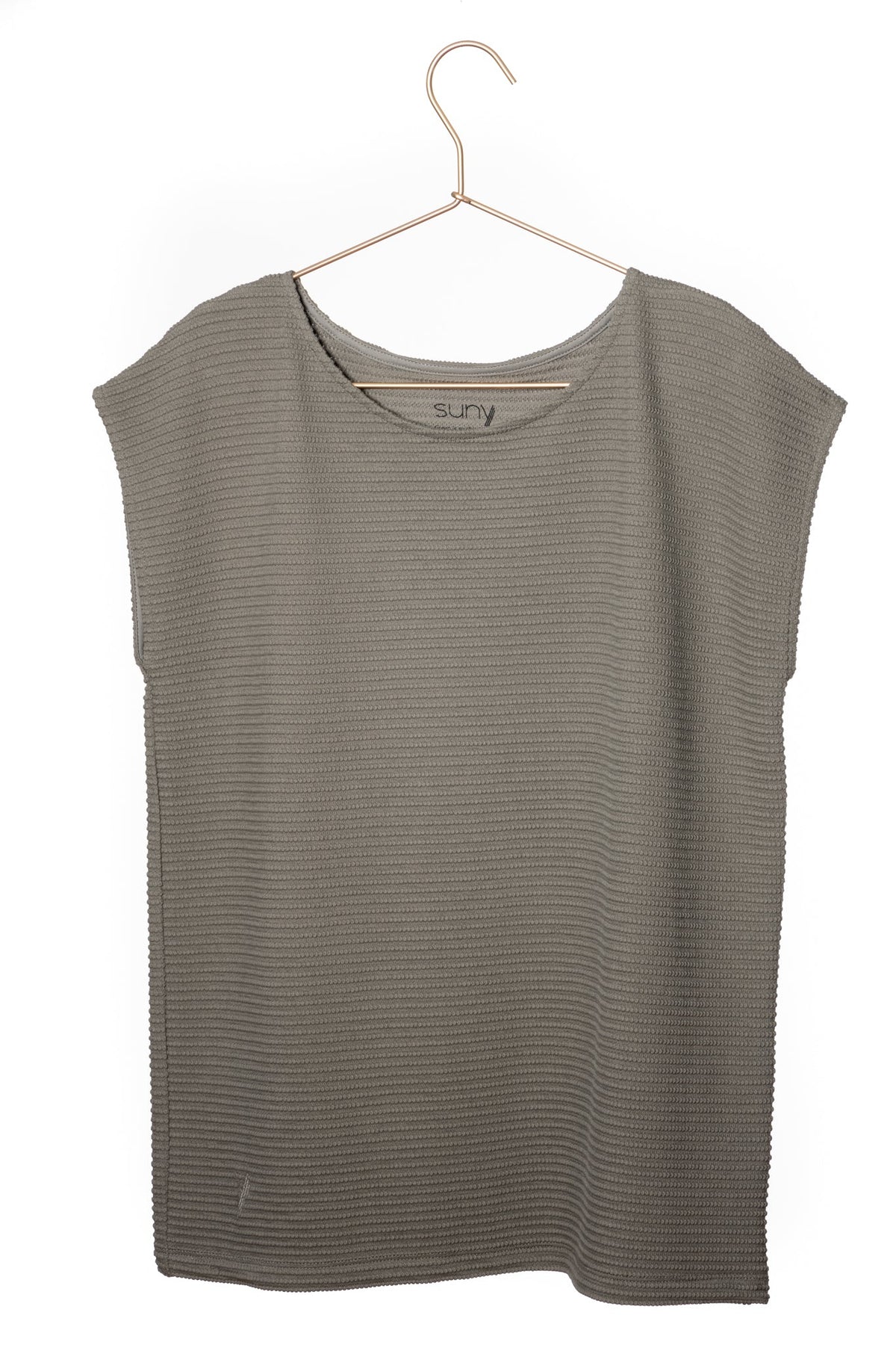 T shirt femme manche courte coupe droite uni coton bio GOTS eco responsable col rond évasé gris kaki, gris, kaki, vert doux, gris vert 