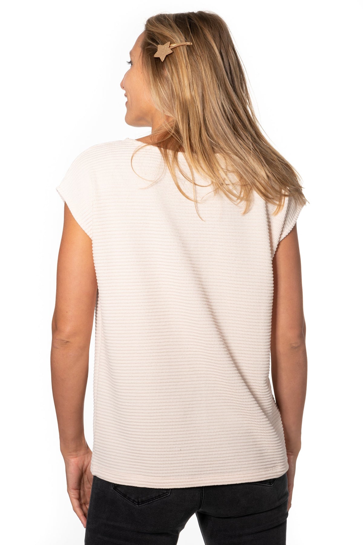 T shirt femme manche courte coupe droite uni coton bio GOTS eco responsable col rond évasé rose poudre, rose pâle, blanc rosé, écru, rose clair