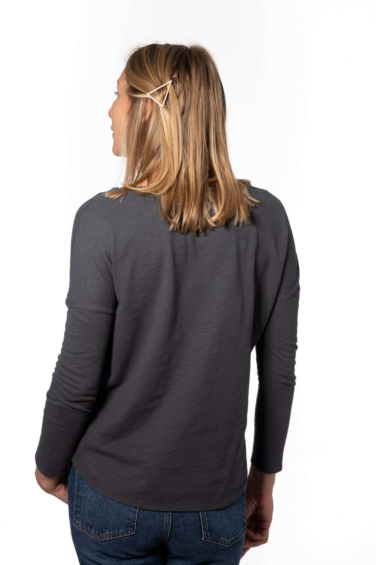 Extra suny doux tee shirt col rond femme écoresponsable label GOTS anthracite