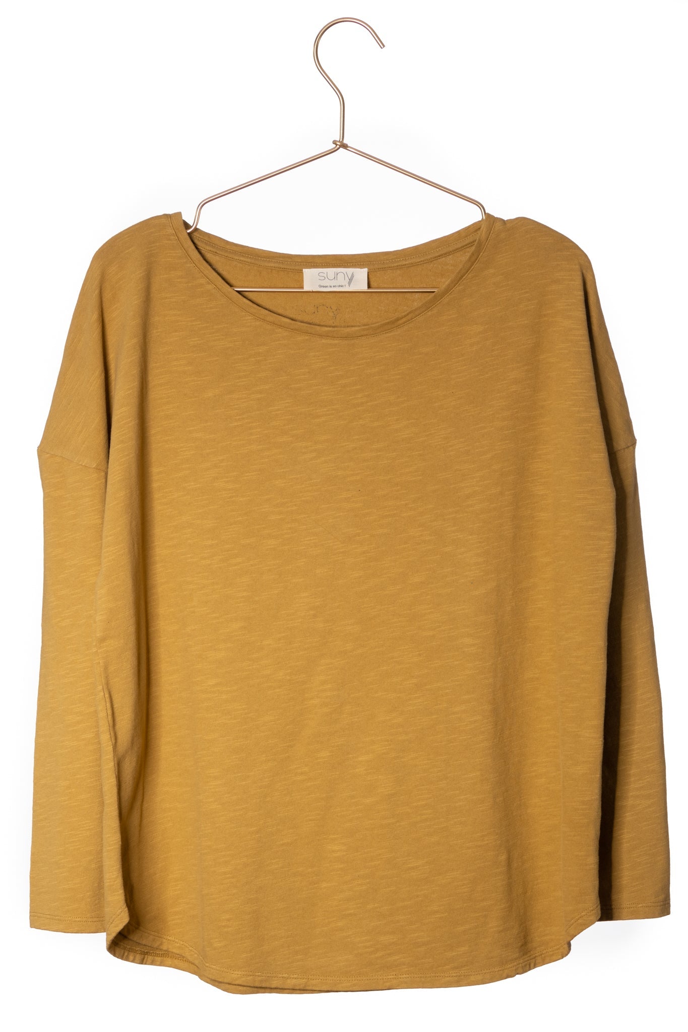 Extra suny doux tee shirt col rond femme écoresponsable label GOTS bronze terre