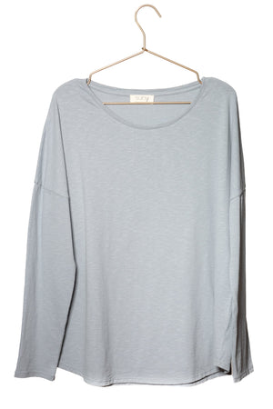 Extra suny doux tee shirt col rond femme écoresponsable label GOTS gris clair