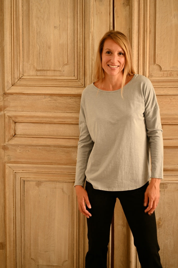 Tee shirt en coton bio EXTRA SUNY DOUX gris chaton