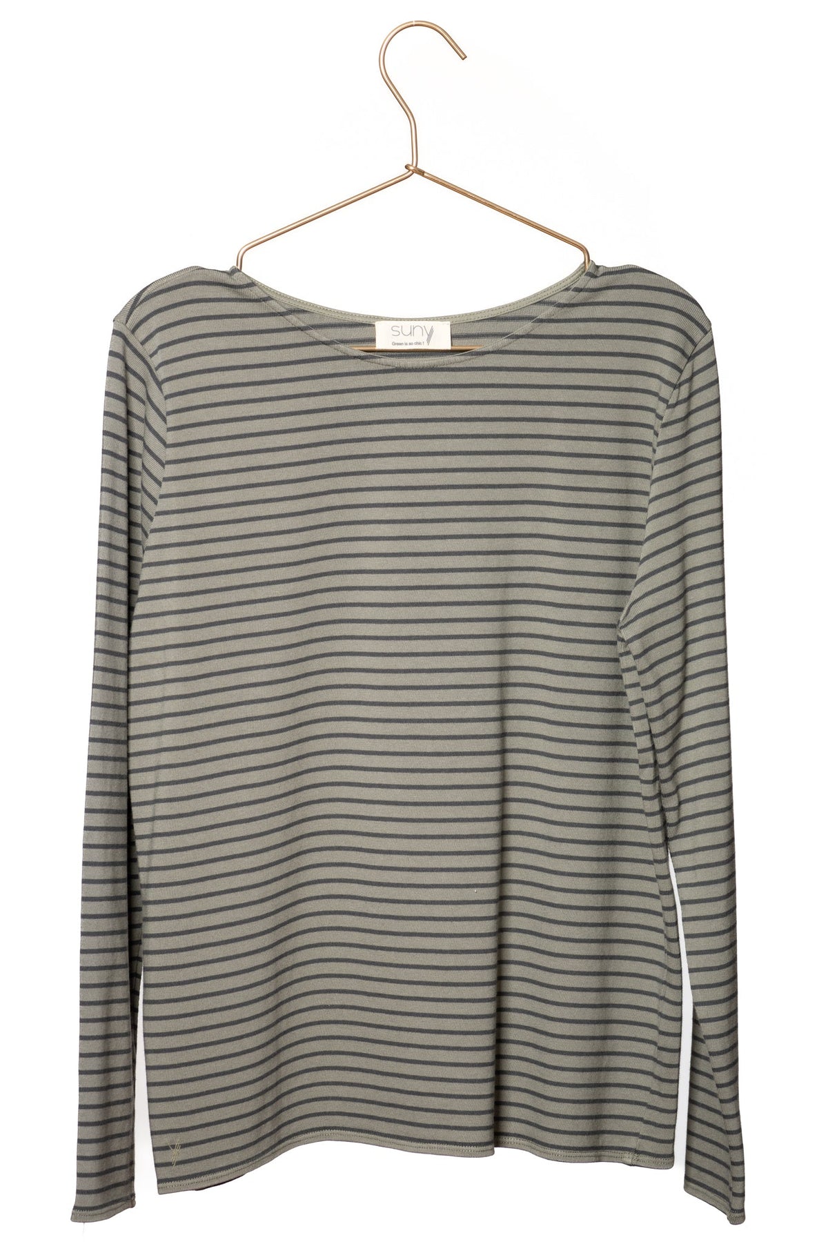 Navy suny marinière femme coton bio certifié GOTS gris kaki