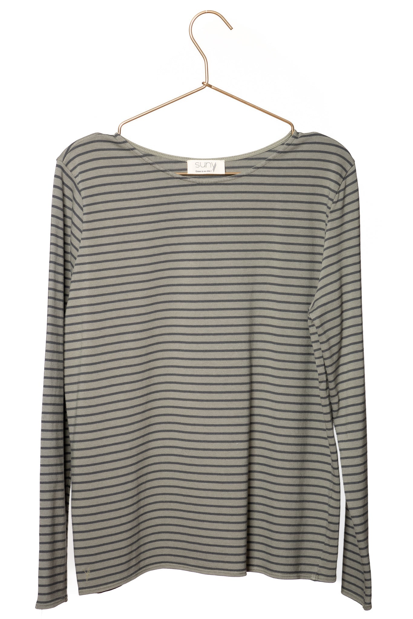 Marinière en coton bio NAVY SUNY gris kaki