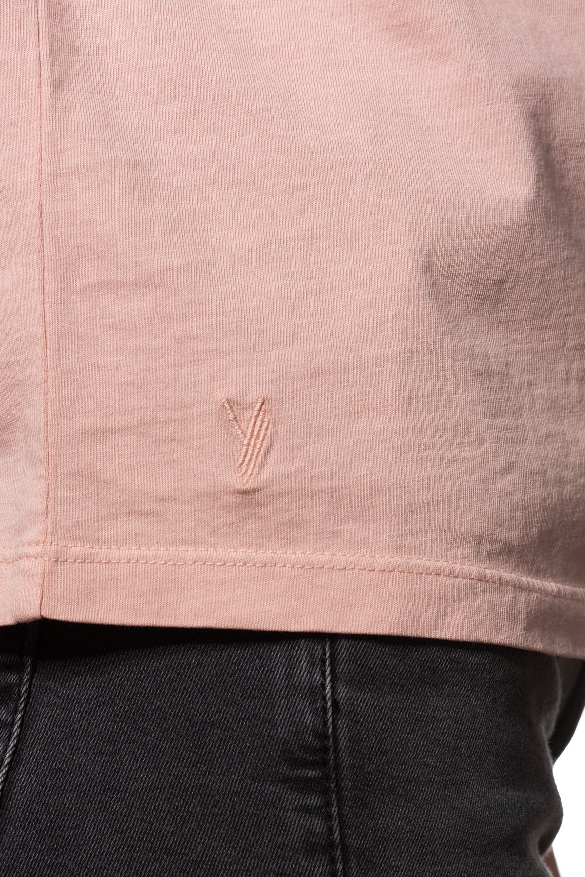 Tee shirt femme manche courte à revers forme droite ajustée col rond encolure ronde super Suny vieux rose rose rose doux rose ancien rose pâle en coton jersey bio GOTS et eco responsable