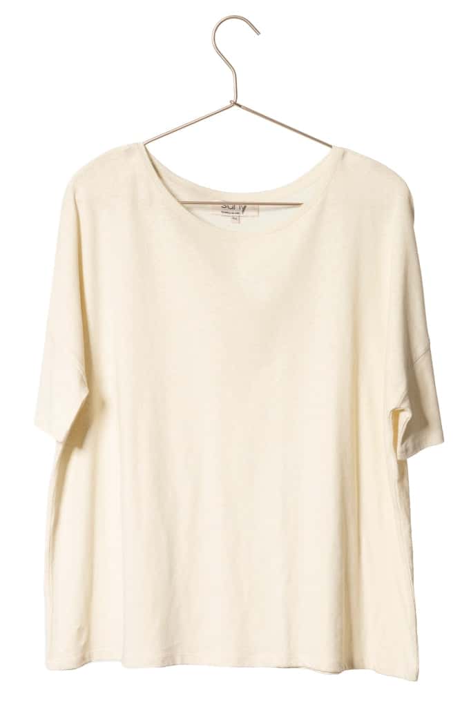 Tee shirt en lin et coton upcyclé CHIC SUNY beurre frais