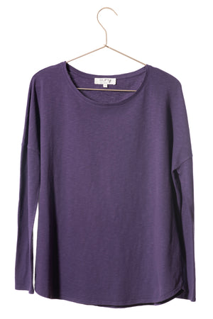 Extra suny doux tee shirt épais et doux col rond femme écoresponsable label GOTS violet