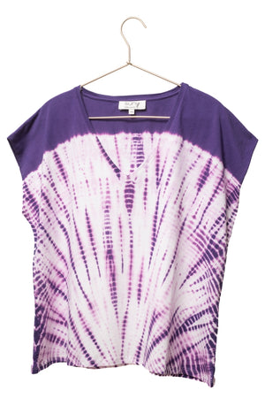 tee shirt rock femme coton bio Tie & Dye violet