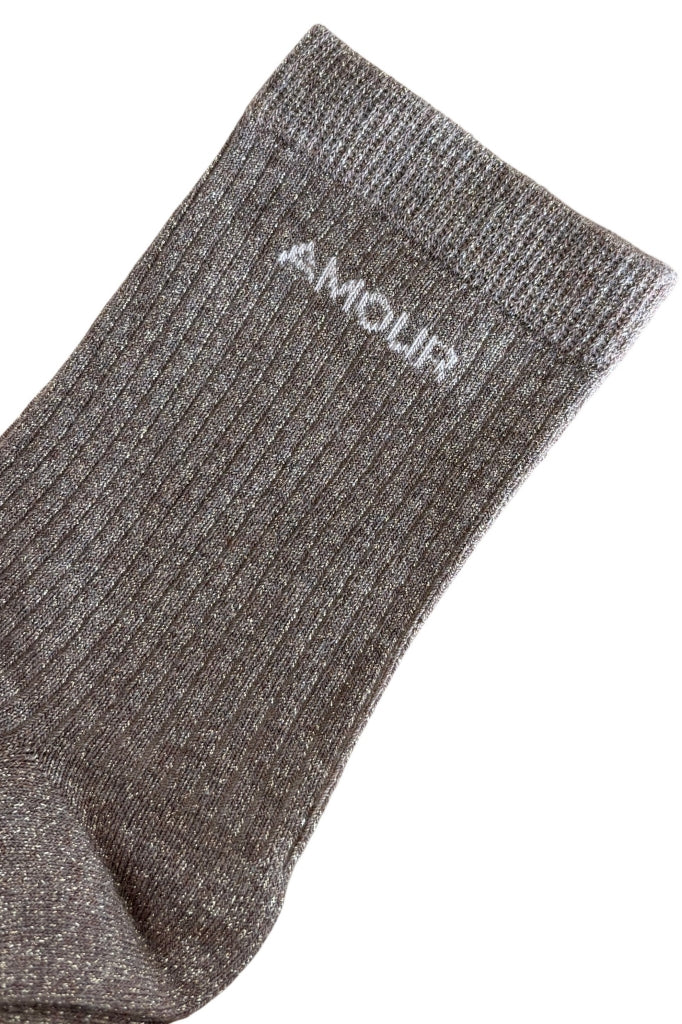 Chaussettes Amour Toujours dorée Suny x Soin de soi, idée cadeau made in France à glisser sous le sapin