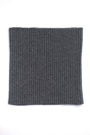 Col HOLY en laine anthracite Suny, doux et chaud avec tricot à côtes