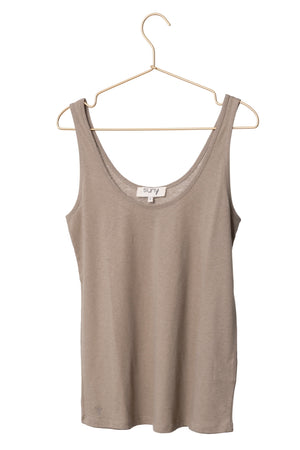 Débardeur en lin et en coton bio CELESTE taupe