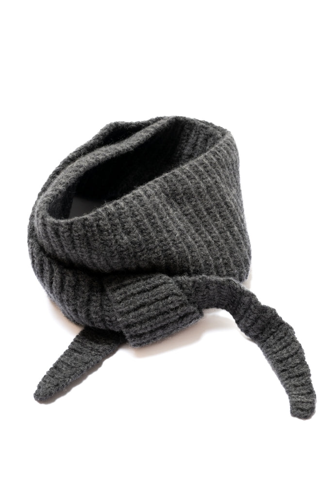 Mini écharpe JULES anthracite en laine upcyclée façon Sophie scarf Suny