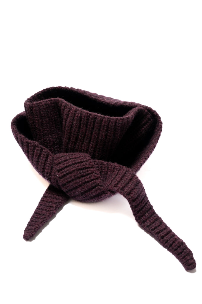 Mini écharpe JULES bordeaux chiné en laine upcyclée façon Sophie scarf Suny