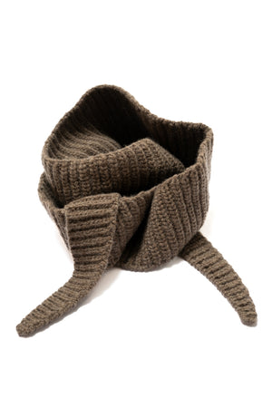 Mini écharpe JULES café en laine upcyclée façon Sophie scarf à nouer autour du cou Suny
