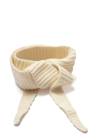 Mini écharpe JULES écru caresse en laine upcyclée douce façon Sophie scarf Suny