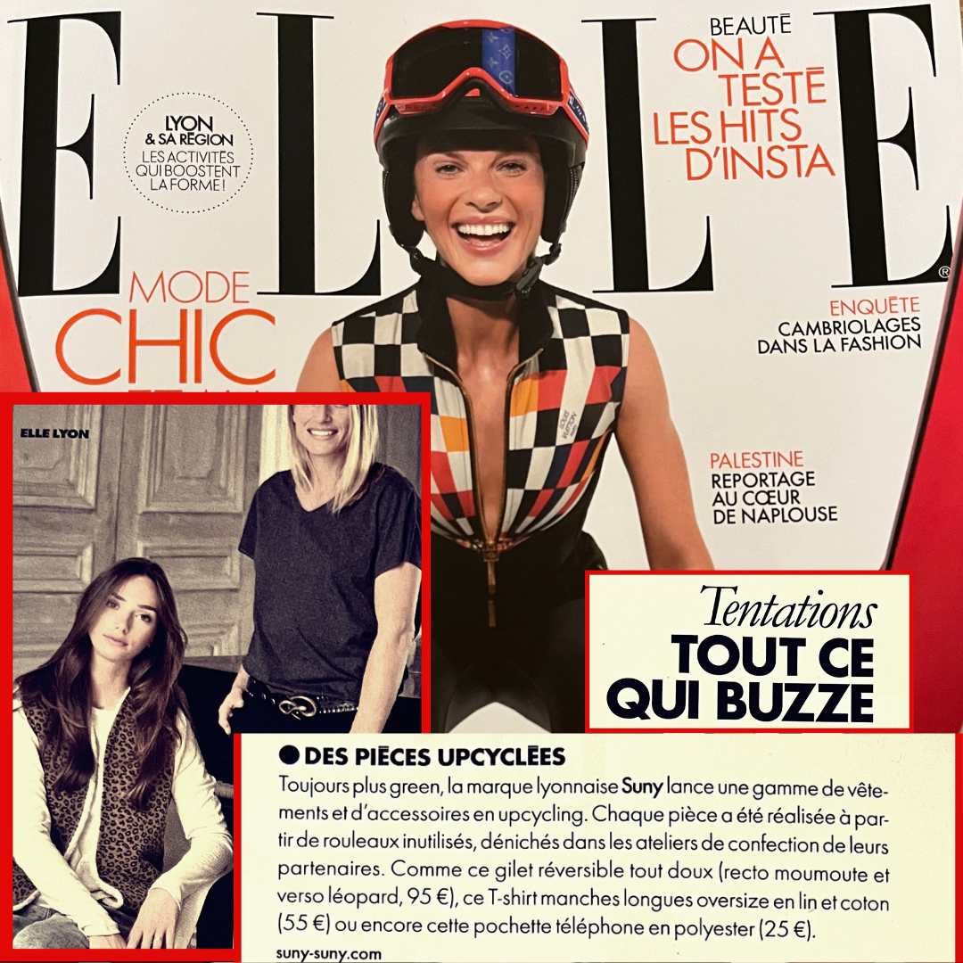article de Suny mode upcycling dans le ELLE magazine