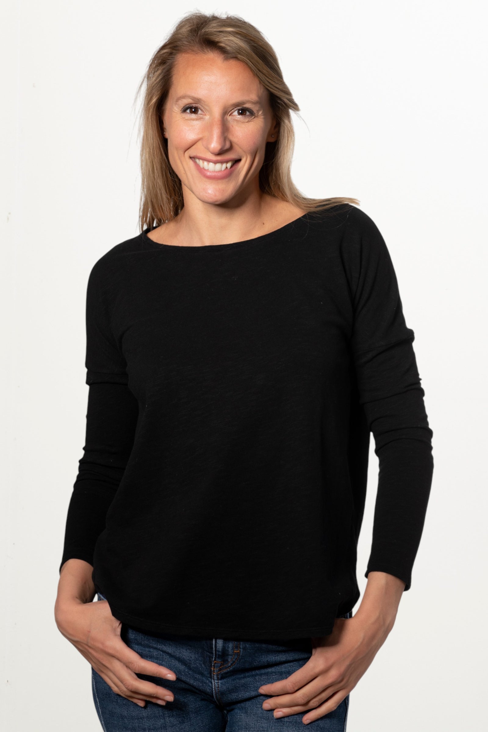 Extra suny doux tee shirt col rond femme écoresponsable label GOTS noir