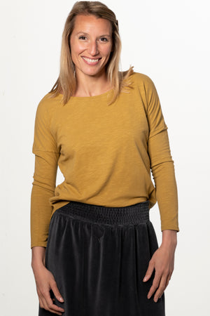 Extra suny doux tee shirt col rond femme écoresponsable label GOTS bronze terre