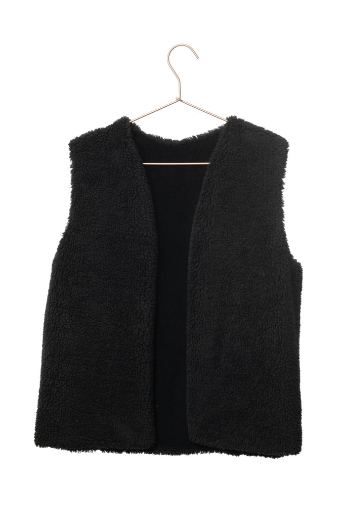 Gilet Dakota noir – version velours noir, élégant et éco-responsable