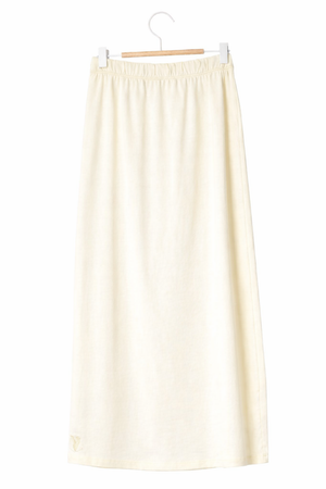 Jupe Gilda beurre frais taille élastiquée coupe droite femme