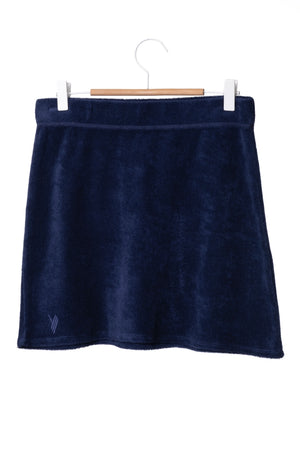 Détail de l’éponge bouclette de la jupe Mini Gilda marine foncé Suny, coton biologique certifié GOTS