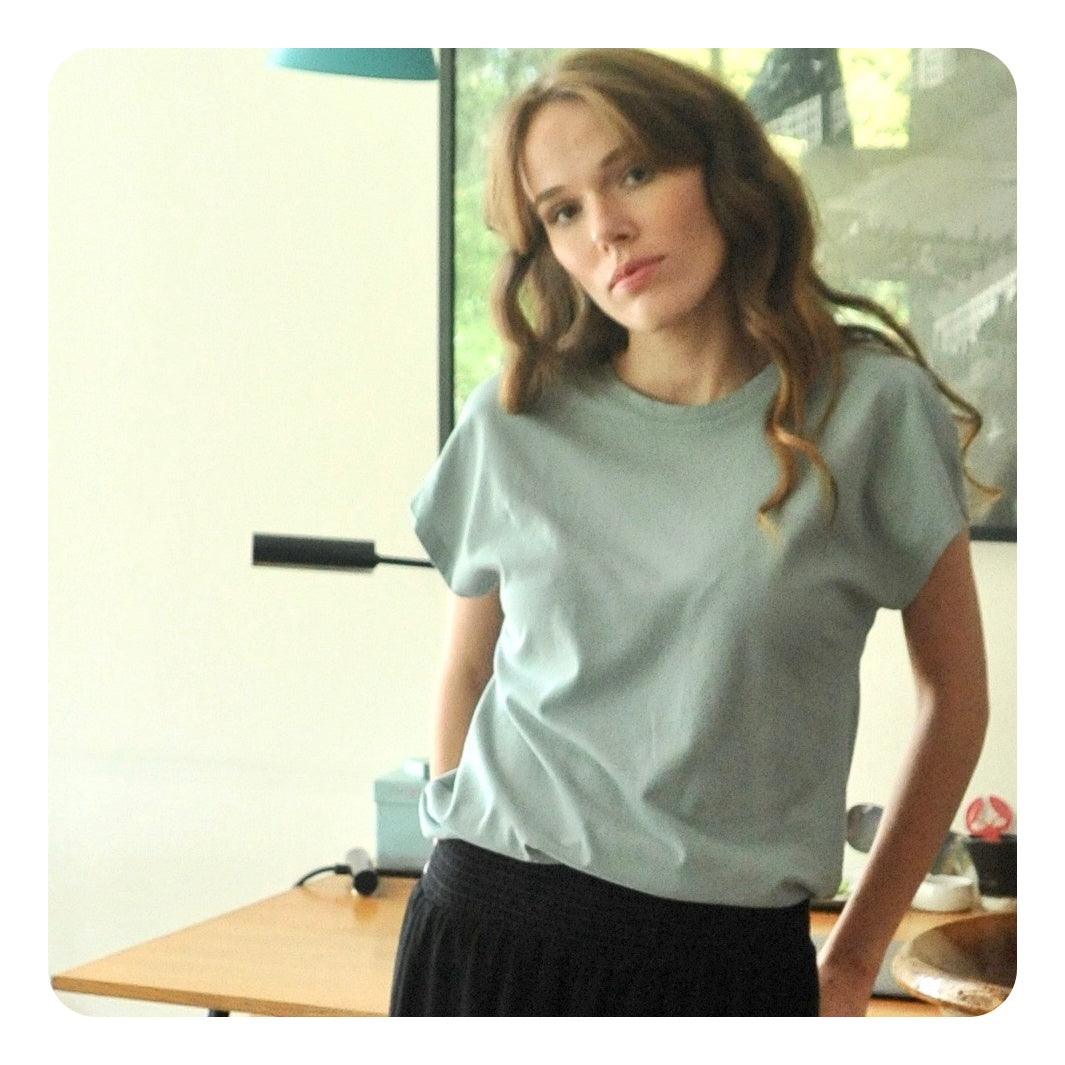 combo jupe suny tee shirt anastasia vert sauge