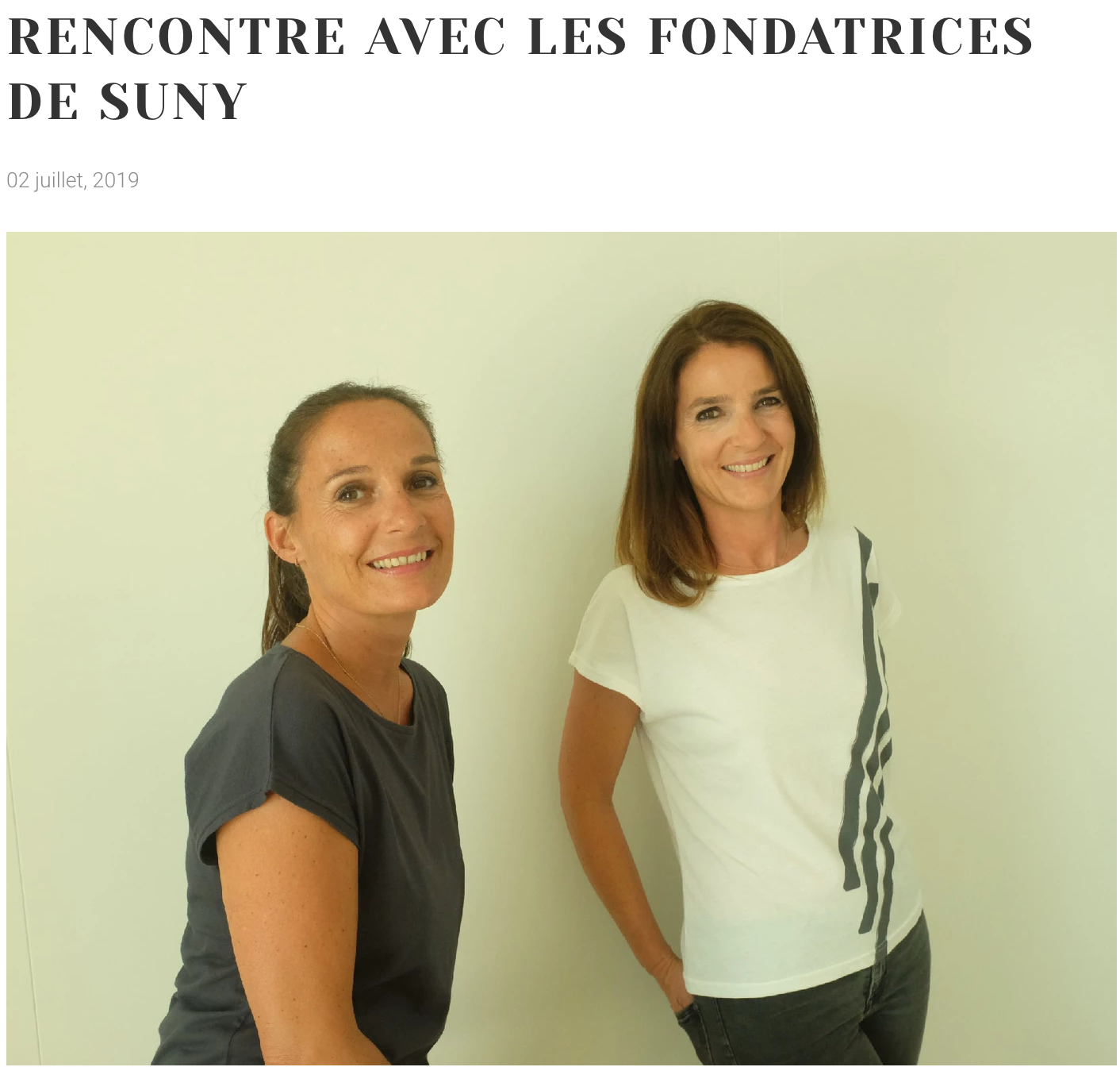 laetitia et stéphanie les fondatrices de suny, marque de tee shirts et sweats en coton bio