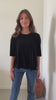 Tee-shirt HERMINE en velours noir très noir – coton bio, coupe ample