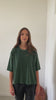 Tee-shirt HERMINE en velours vert d’hiver – coton bio GOTS, coupe oversize