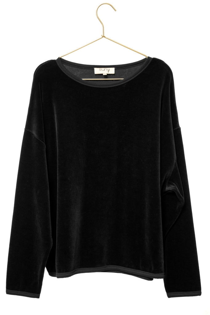 Sweat en velours bio ELSA VELOURS noir