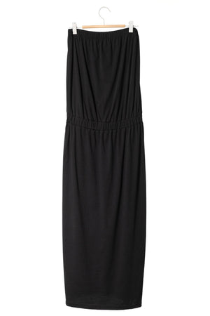 robe longue bustier en coton bio robe de plage noire