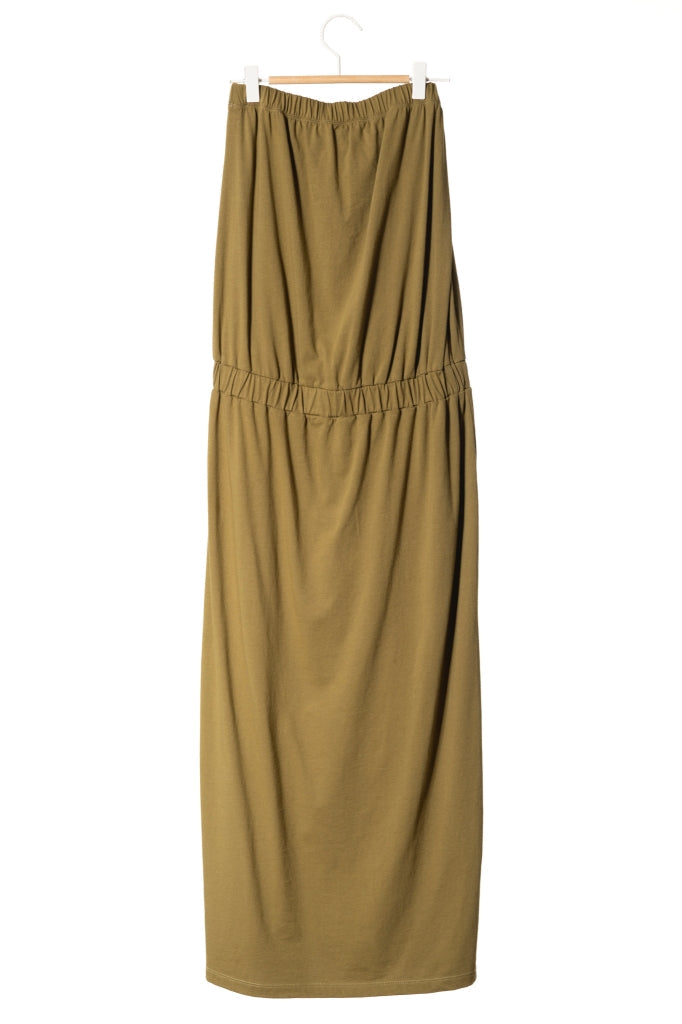 robe longue bustier en coton bio robe de plage vert kaki